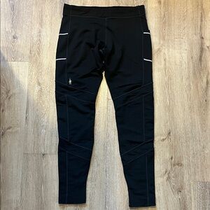Smartwool Black Leggings with Yellow Logo Detail